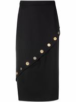 Alexander McQueen jupe mi-longue à boutonnière - Noir