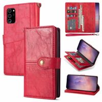 Samsung Galaxy S21 hoesje - Bookcase - Pasjeshouder - Portemonnee - Luxe - Kunstleer - Rood - thumbnail