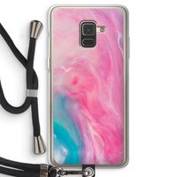 Roze explosie: Samsung Galaxy A8 (2018) Transparant Hoesje met koord