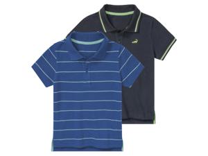 lupilu Peuters jongens poloshirts, 2 stuks, zuivere katoen (122/128, Donkerblauw/blauw)