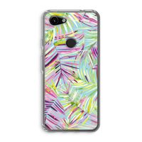 Tropical Palms Blue: Google Pixel 3a Transparant Hoesje