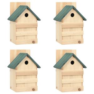 VidaXL Vogelhuisjes 4 st 23x19x33 cm vurenhout