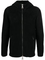 Giorgio Brato zip-up leather hooded jacket - Black - thumbnail