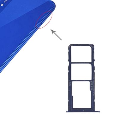 SIM-kaart lade + SIM-kaart lade + micro SD-kaart voor Huawei Honor Play 8A (blauw)