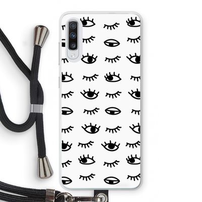 Eye pattern #2: Samsung Galaxy A70 Transparant Hoesje met koord