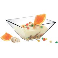 3x Amuse/serveerschaaltjes vierkant van glas 14 cm 550 ml