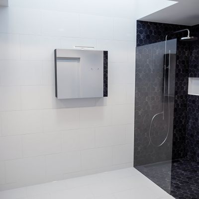 Spiegelkast Vico Cube | 80x70 cm | 1 Deur | Zonder verlichting | Antraciet