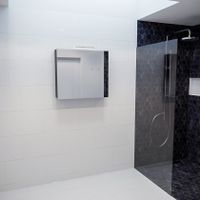 Spiegelkast Vico Cube | 80x70 cm | 1 Deur | Zonder verlichting | Antraciet