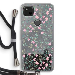 Sierlijke bloemen: Pixel 4a Transparant Hoesje met koord