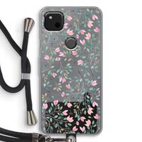 Sierlijke bloemen: Pixel 4a Transparant Hoesje met koord