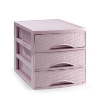 Ladekastje bureau organizer SORTED - 3 lades - roze - L26 x B35 x H28 cm - kunststof