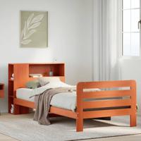 Bedframe zonder matras massief grenenhout wasbruin 75x190 cm