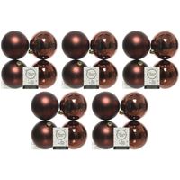 20x Kunststof kerstballen glanzend/mat mahonie bruin 10 cm kerstboom versiering/decoratie   -