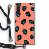 Pink Cheetah: Samsung Galaxy Note 10 Transparant Hoesje met koord
