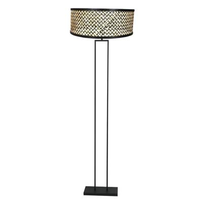 Steinhauer Vloerlamp 160cmStang zwart met bamboe kap - 3845ZW