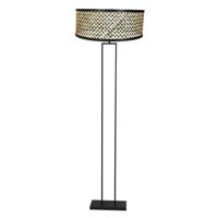 Steinhauer Vloerlamp 160cmStang zwart met bamboe kap - 3845ZW