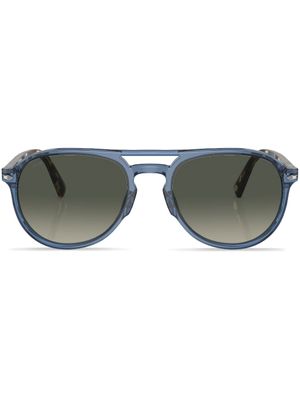 Persol lunettes de soleil Havana à monture ronde - Bleu