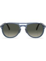 Persol lunettes de soleil Havana à monture ronde - Bleu