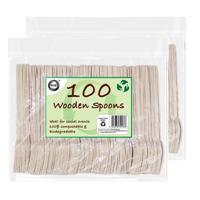 DID Wegwerp lepels - hout - 200x - eenmalig gebruik - biologisch afbreekbaar