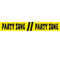 Folat Markeerlint party zone - 15 meter - geel/zwart - afzetlint feest versiering
