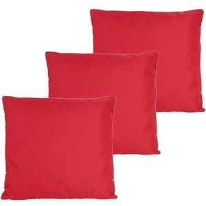 Buitenkussens - 3x - rood - 60 x 60 cm - binnen/buiten