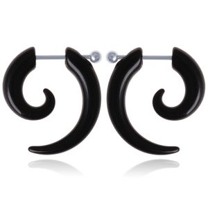 Stud oorbellen Tribal Bone Zwart-18mm