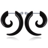 Stud oorbellen Tribal Bone Zwart-18mm - thumbnail