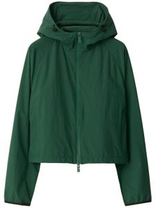 Burberry manteau zippé à capuche - Vert