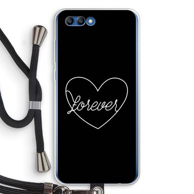 Forever heart black: Honor 10 Transparant Hoesje met koord