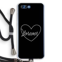 Forever heart black: Honor 10 Transparant Hoesje met koord
