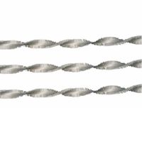 3x Zilveren crepe slingers 6 meter - Feestslingers - thumbnail