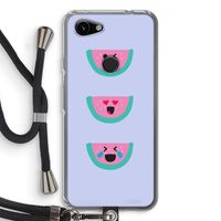 Smiley watermeloen: Pixel 3a Transparant Hoesje met koord