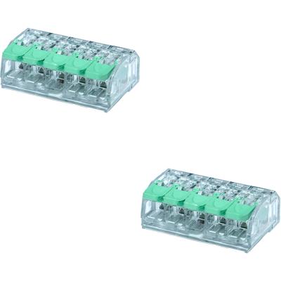 Lasklem Slim Set 2 Stuks - 5 Polig met Klemmetjes - Groen