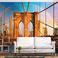 Zelfklevend fotobehang -  Brooklyn bridge naar geluk , Premium Print