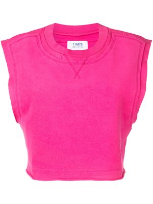 7 DAYS Active haut crop à design sans manches - Rose