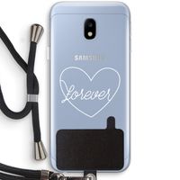 Forever heart pastel: Samsung Galaxy J3 (2017) Transparant Hoesje met koord