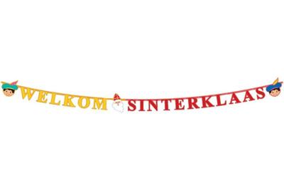 Sinterklaas Sint en piet welkom slinger 3m