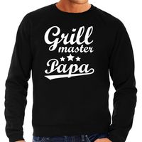 Grill master papa bbq / barbecue cadeau sweater zwart voor heren - thumbnail