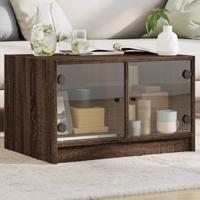 Salontafel met glazen deuren 68x50x42 cm bruin eikenkleur