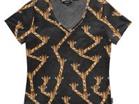 Snurk - V-neck T-shirt 'Giraffe Black' - Women - S - thumbnail