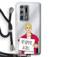 Gimme a call: Huawei P40 Pro Plus Transparant Hoesje met koord