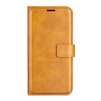 Casecentive Leren Wallet case met sluiting iPhone 15 tan