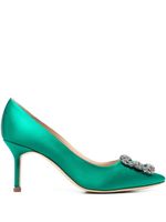 Manolo Blahnik escarpins Hangisi à boucle ornée de cristal - Vert - thumbnail