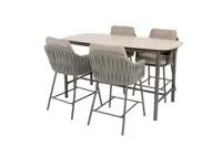 High dining set Manolo 180x90x90 met 4x Cannes stoel