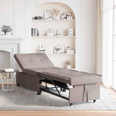 Slaapbank Taupe 194 x 67 x 37 cm Stof