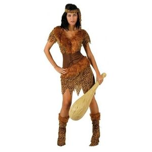 Holbewoonster/cavewoman Ayla verkleed kostuum/jurk dames