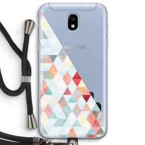 Gekleurde driehoekjes pastel: Samsung Galaxy J5 (2017) Transparant Hoesje met koord