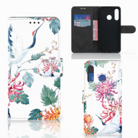 Huawei P30 Lite (2020) Telefoonhoesje met Pasjes Bird Flowers