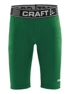 Craft 1906862 Pro Control Compression Short Tights JR - Team Green - 158/164