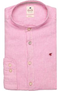 Pure Slim Fit Linnen Overhemd roze, Effen